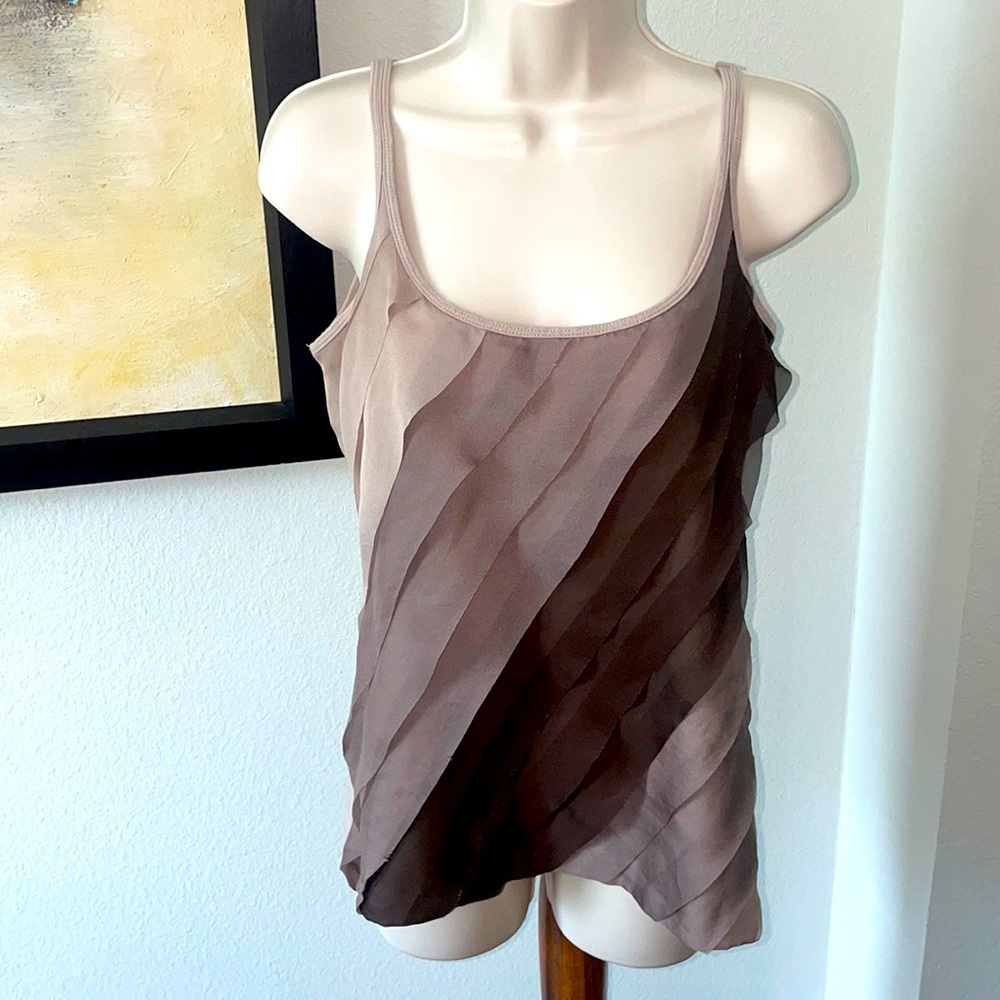 Very Unique brown tank with soft paneled front of different brown hues … SZ M.